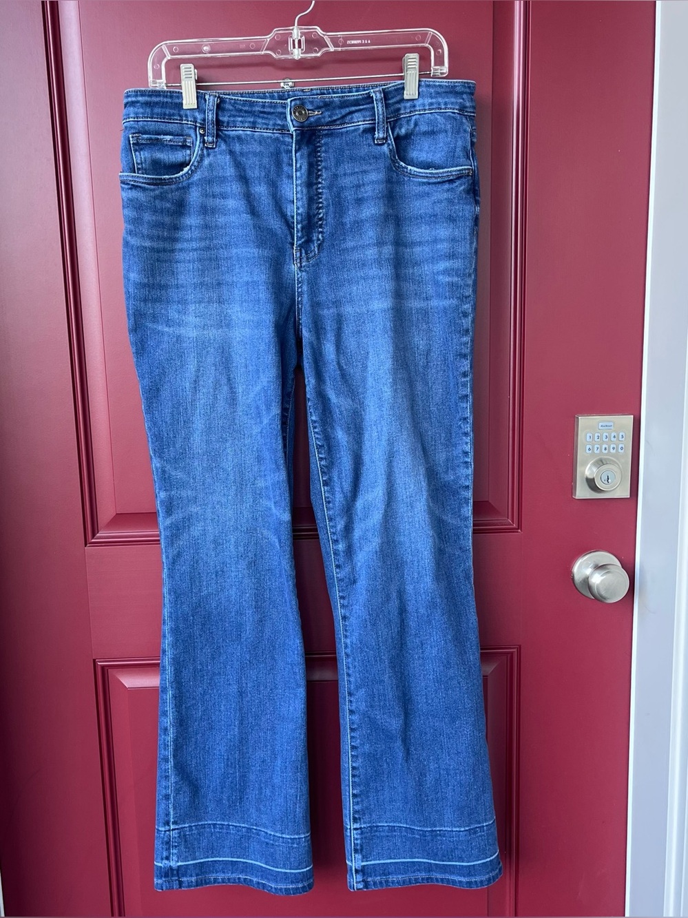 KUT Kelsey Fab Ab Flare Ankle Jean Sz 12